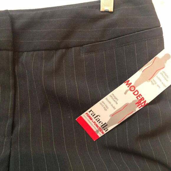 rafaella, Black with Grey pinstripe, dressy, straight leg pants, Sz: 8, NWT - Picture 7 of 12